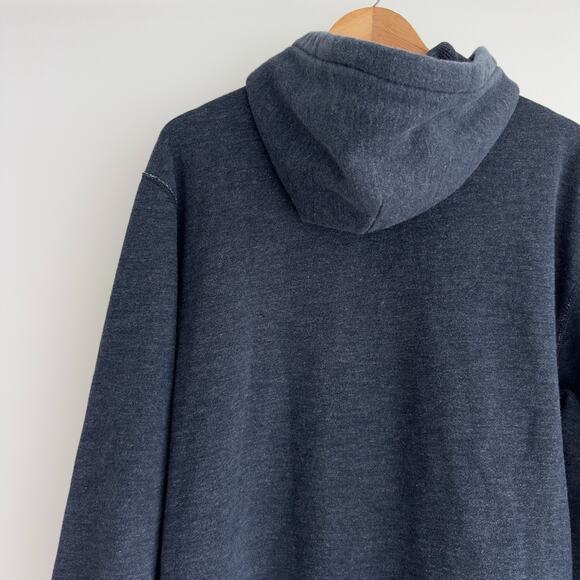 Polo Ralph Lauren Hoodie Men XXL Blue Heather Full Zip Sweatshirt Vintage Heavy - Picture 5 of 10